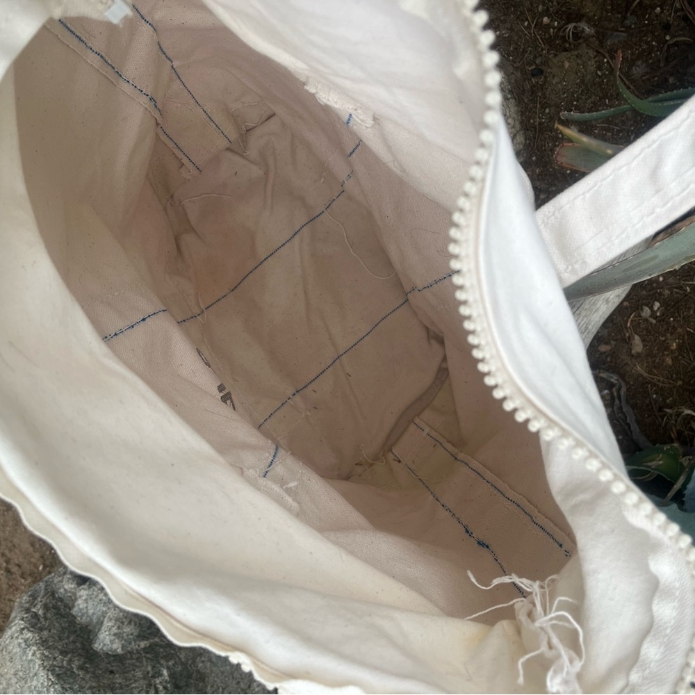 LANDโS END | Vintage White Thick Canvas Tote Bag - Picture 5 of 8